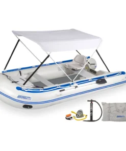 Sea Eagle 14' Sport Runabout Swivel Seat Canopy Drop Stitch Inflatable Raft Package