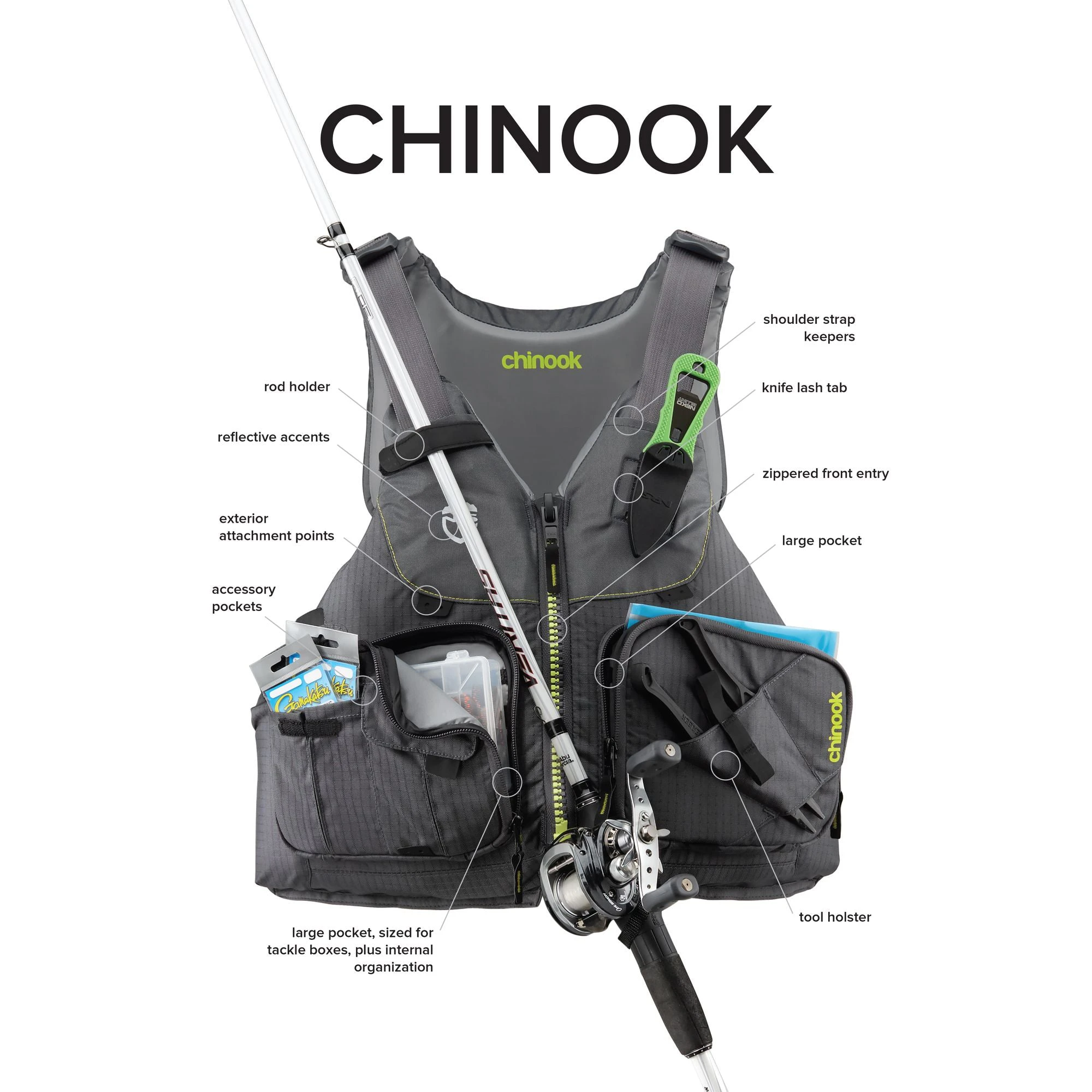 NRS Chinook Fishing Kayak Lifejacket (PFD) (Closeout) 7 NRS Chinook Fishing Kayak Lifejacket (PFD) (Closeout) - Image 7