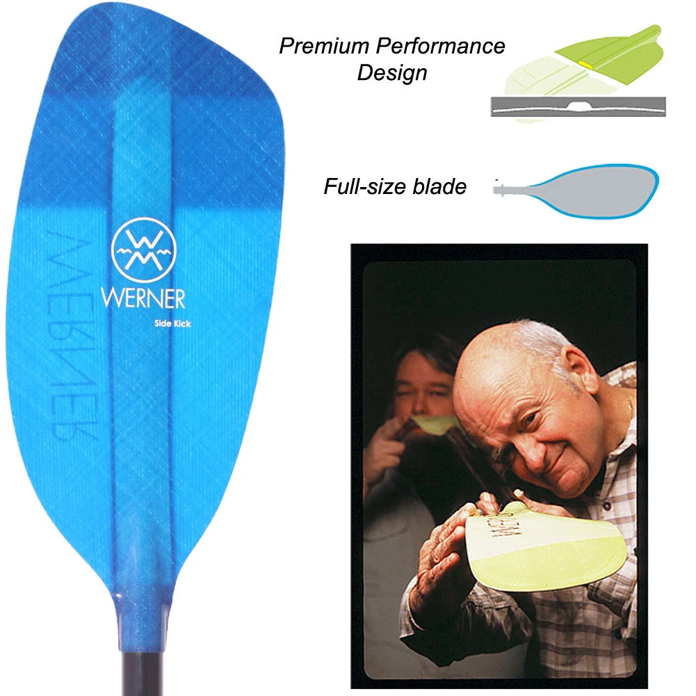 Werner Paddles Werner Side Kick Fiberglass Bent Shaft Whitewater Kayak Paddle 6 Werner Paddles Werner Side Kick Fiberglass Bent Shaft Whitewater Kayak Paddle - Image 6