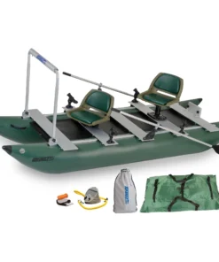 Sea Eagle FoldCat Pro Angler Guide Inflatable Fishing Boat Package